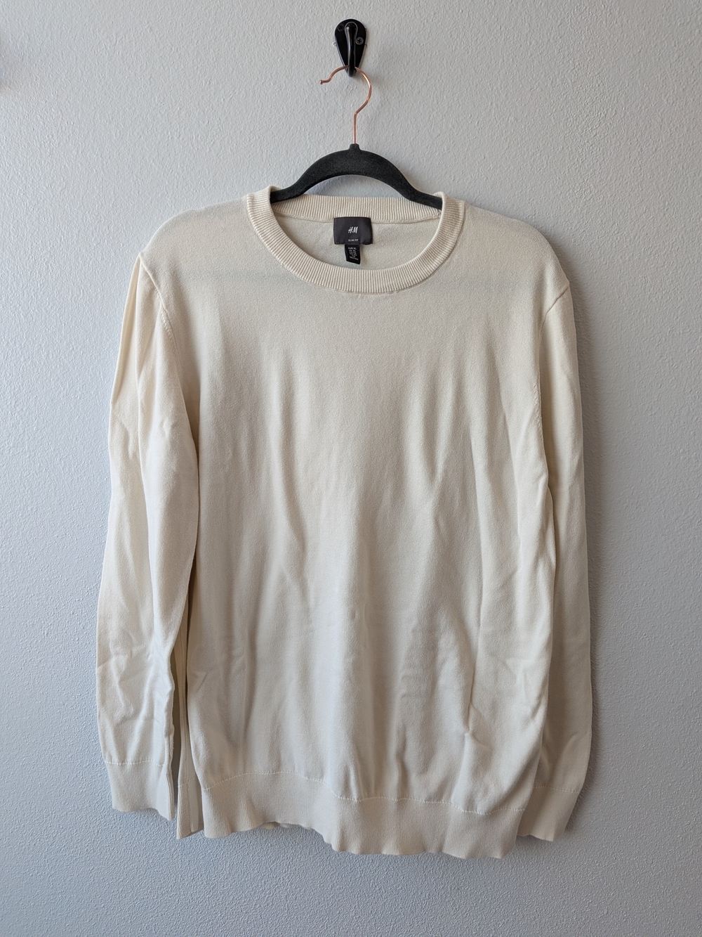 H&M Men’s Crewneck Sweater in Off-White Cream